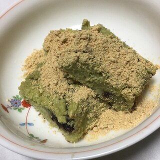 抹茶とあんこのおからケーキ風